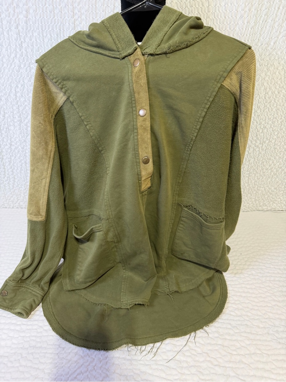 Women’s oversized Olive Green Hooded Pullover Top